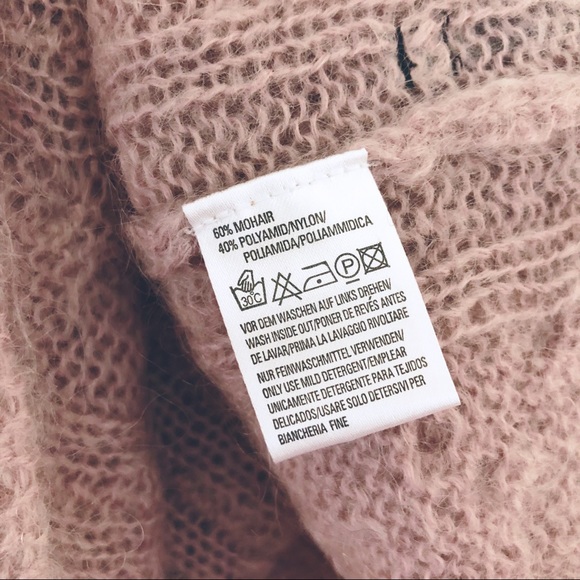 Marc O‘Polo Mohair Plaid Poncho knitted dusty rose pink Size S/M - Picture 6 of 6